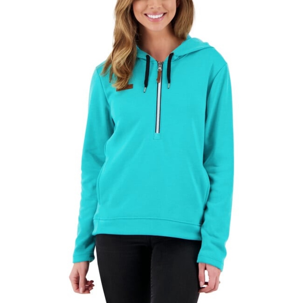 Obermeyer Heritage Collection‎ Teal Half Zip Hoodie Pullover Size M